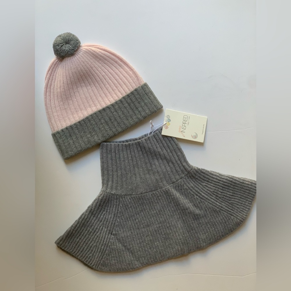 Toddlers warm knitting set, merino wool hat scarf organic wool, baby accessories